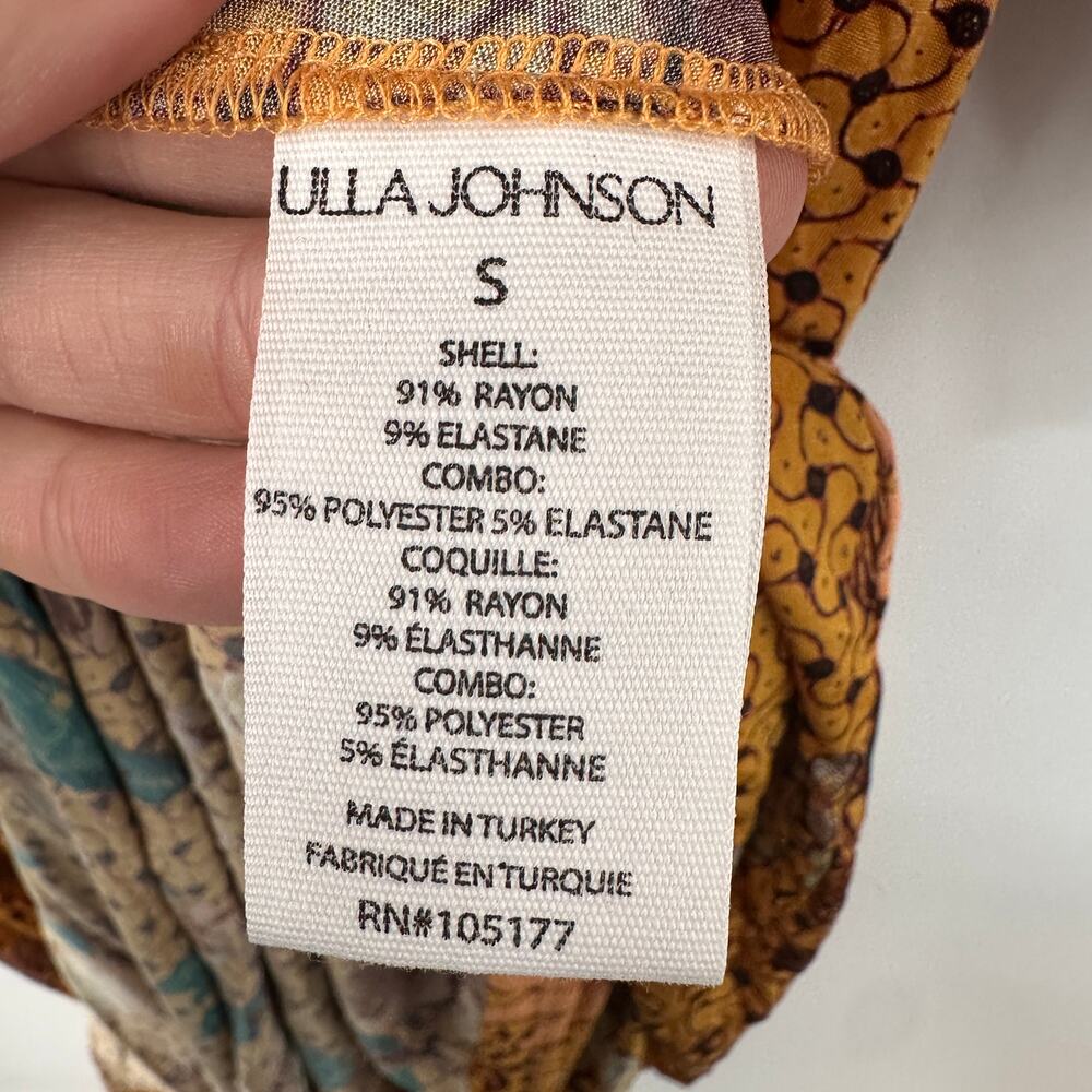 ULLA JOHNSON Floral Printed Noemi Cold Shoulder Midi Dress // S - Picture 10 of 14